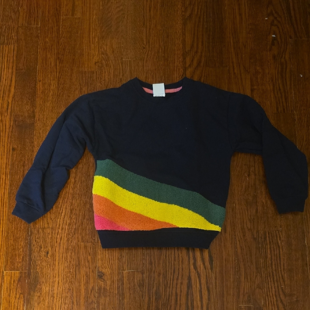 Children's Navy Sweatshirt with Colorful Stripes
